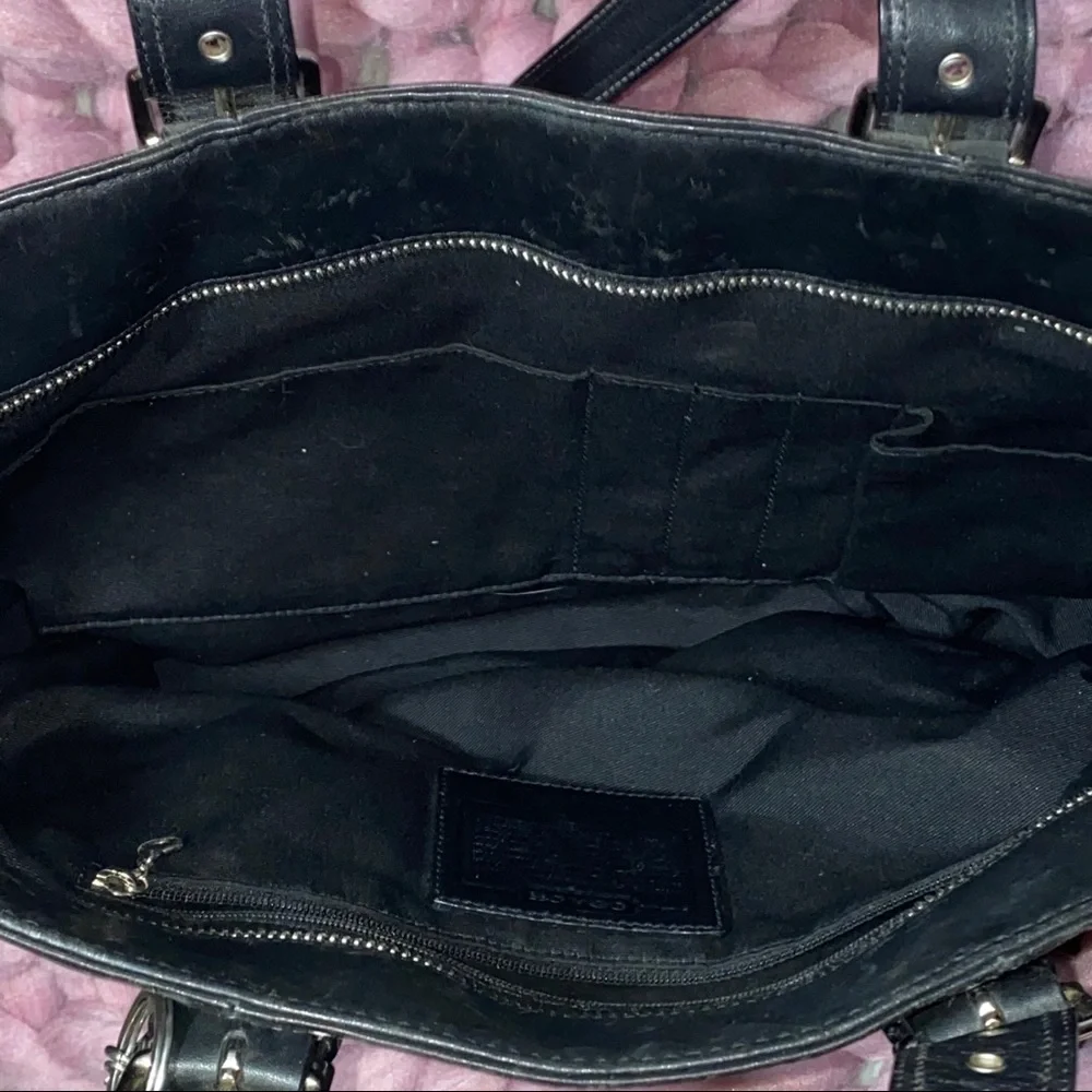 Black Coach Tote Bag with Coach Charm Included! - Picture 6 of 8